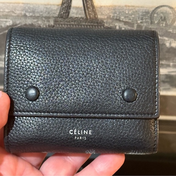 Celine Black Leather Small Trifold Wallet - Picture 7 of 14